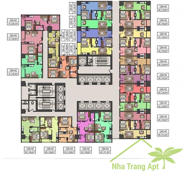 mặt bằng mường thanh 60 trần phú